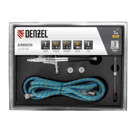 Denzel Аэрограф с верхним бачком AB1, 0.2/0.3/0.5 мм, 7 мл, 9 л/мин 57313