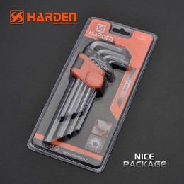 HARDEN Набор длинных шестигранных ключей звездочка типа Г 9шт. 540605
