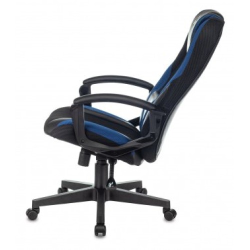 Кресло игровое Бюрократ Zombie 9 черный/синий искусст.кожа/ткань крестовина пластик 1583708