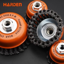 HARDEN Чашка зачистная проволочная (спираль) для УШМ М14х2,0 100мм 611513
