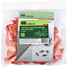 СИБРТЕХ Система выравнивания плитки СВП, зажим 100 шт 1,5 мм свп-088