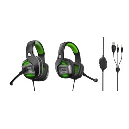 Smartbuy Игровая гарнитура RUSH PUNCH′EM, черно-зеленая SBHG-9700