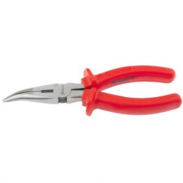 Matrix Длинногубцы изогнутые Econom, 200 мм, шлифованные, пластмассовые рукоятки 17496