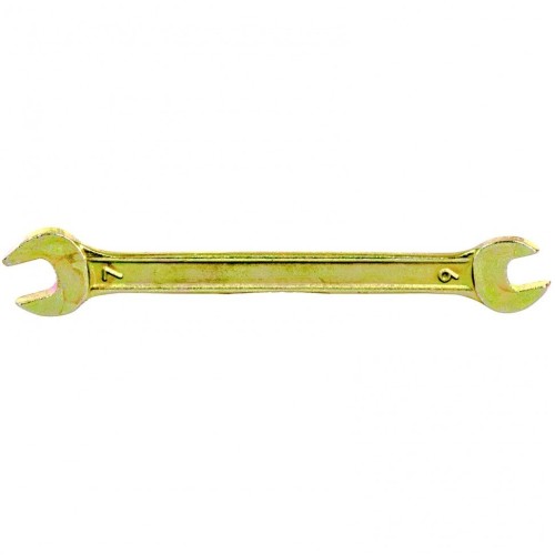 Ключ рожковый, 6 х 7 мм, желтый цинк. СИБРТЕХ 14301