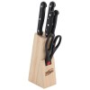 Набор кухонных ножей 4 ножа и ножницы на деревянной подставке Mallony MAL-S02B 