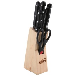 MALLONY Набор кухонных ножей 7 предметов на деревянной подставке MAL-S01B 