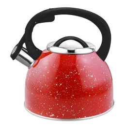 MALLONY Чайник на плиту 2.5 л Arte со свистком красный с белыми точками 005174