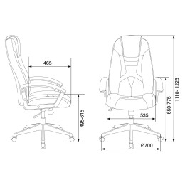 Бюрократ Кресло игровое Zombie VIKING-8 черный/оранжевый 1583067