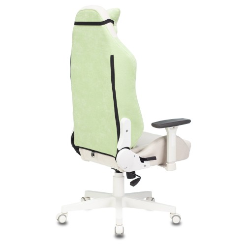 Кресло игровое Бюрократ Zombie EPIC PRO Edition белый/зеленый
