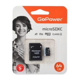 GoPower Карта памяти microSD 64GB Class10 00-00025677
