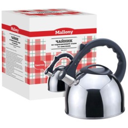 MALLONY Чайник из нерж. стали MAL-042-С, 2,5 литра, полированный, со свистком. 910087-SK