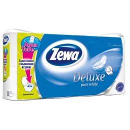 Zewa Deluxe Туалетная бумага Белая, 3 слоя, 8 рулонов 7322540313345