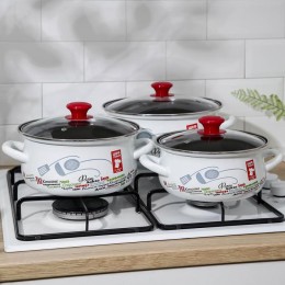 КМК Набор кастрюль (6пр.)  Кухня мира-1-Экстра (бел.)