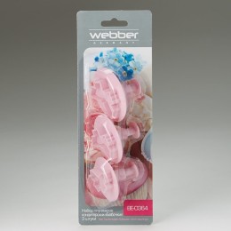 WEBBER Набор плунжеров кондитерских 3 штуки BE-0364 Бабочки темно-розовый
