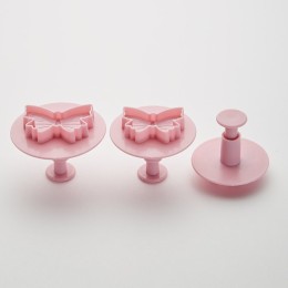 WEBBER Набор плунжеров кондитерских 3 штуки BE-0364 Бабочки темно-розовый