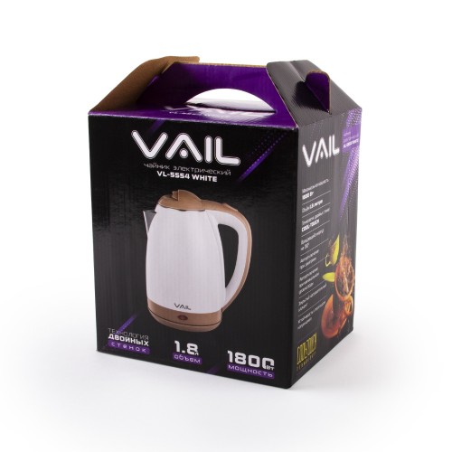 Электрический чайник Vail VL-5554 белый 1,8л