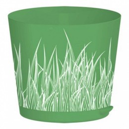 PLASTIC REPUBLIC Горшок для цветов 160 мм 2 л с прикорневым поливом Easy Grow ING47016ЗТ зелёная трава