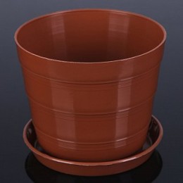 PLASTIC REPUBLIC Кашпо 0,6 л Классик с поддоном микс