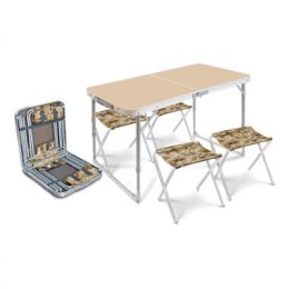 НИКА Комплект мебели складной, стол + 4 стула ССТ-К2/5 кофе с молоком-сафари