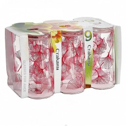 GLASSTAR Набор стаканов  230мл./6пр. Ботаника 1256/91 красный