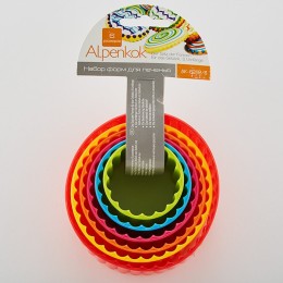 ALPENKOK Набор пластиковых форм для печенья 6 размеров Круг АК-621Р/6