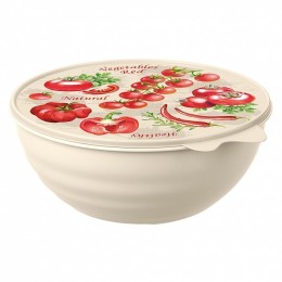 БЫТПЛАСТ Миска с крышкой с декором 3,7 л WAVE 4332178 микс