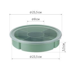 М ПЛАСТИКА Менажница с крышкой 5 секций М 1123 фисташковый