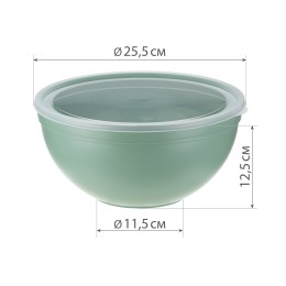 М ПЛАСТИКА Миска с крышкой 4 л М 1304 фисташковый