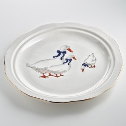 BEATRIX Блюдо для блинов с крышкой 23 см Гуси МН091H 