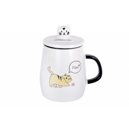 КОРАЛЛ Кружка заварочная 480мл с крышкой и ложкой Кис-Кис 5114 микс