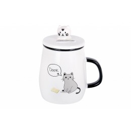 КОРАЛЛ Кружка заварочная 480мл с крышкой и ложкой Кис-Кис 5114 микс