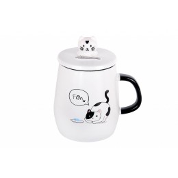 КОРАЛЛ Кружка заварочная 480мл с крышкой и ложкой Кис-Кис 5114 микс