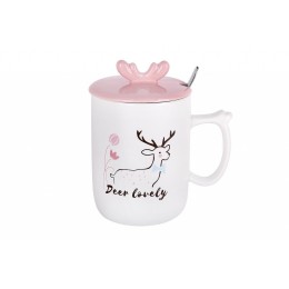 КОРАЛЛ Кружка заварочная 380мл с крышкой и ложкой Олененок 5127 микс