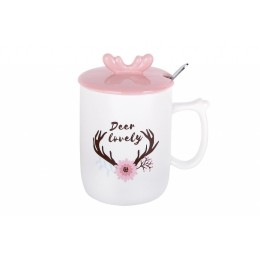 КОРАЛЛ Кружка заварочная 380мл с крышкой и ложкой Олененок 5127 микс
