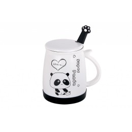 КОРАЛЛ Кружка заварочная 500мл с крышкой и ложкой Super Panda 5085 микс