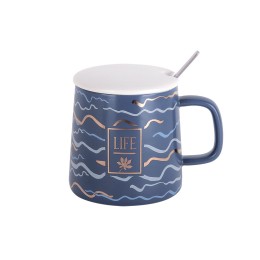 КОРАЛЛ Кружка для заваривания 420мл с крышкой и ложкой Life 5090 микс