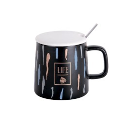 КОРАЛЛ Кружка для заваривания 420мл с крышкой и ложкой Life 5090 микс