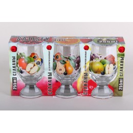 КОРАЛЛ Набор стаканов 1/3 225мл Фрукты 42972/в