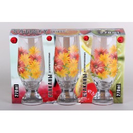 КОРАЛЛ Набор стаканов 1/3 270мл Герберы 42978/в