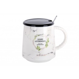 КОРАЛЛ Кружка для заваривания 420мл с крышкой и ложкой Harmony-2 5103 микс