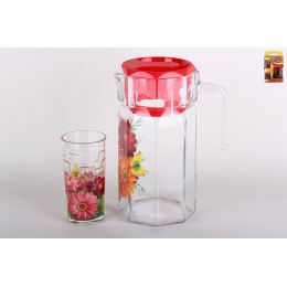 КОРАЛЛ Набор для питья 1/7 1.2л/200мл Герберы 3414/7г