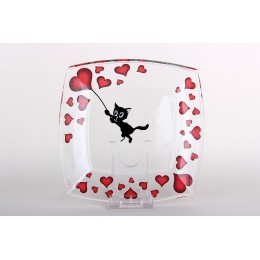 КОРАЛЛ Набор посуды д/завтрака 3 пр. Котики квадрат 34077