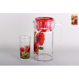 КОРАЛЛ Набор для питья 1/3 1.2л/200мл Мак 4259/м