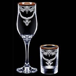 ДЕКОСТЕК Мини-бар на деревянной стойке 12 предметов (Liguria) 1502-ГЗ гравировка, отводка золотом