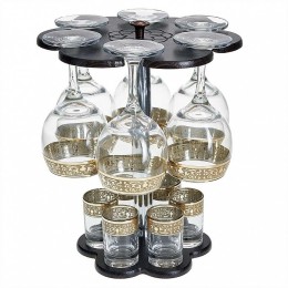 ДЕКОСТЕК Мини-бар 12 предметов на деревянной стойке Диадема 1501-ГНМ гравировка, напыление металлами