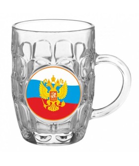 ДЕКОСТЕК Кружка для пива 500мл Герб на флаге 1002/1-Д