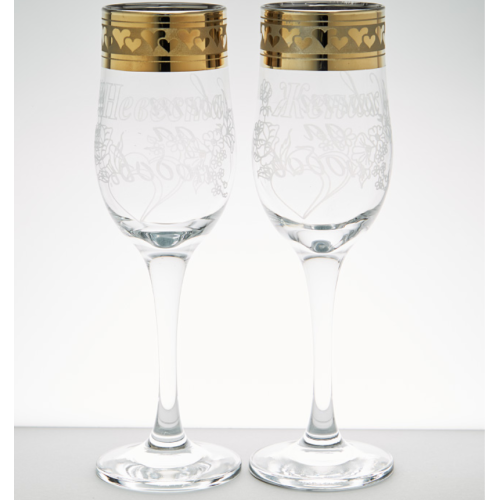 Набор бокалов для шампанского 200 мл. ГУСЬ ХРУСТАЛЬНЫЙ Свадьба EAV144-813/SV