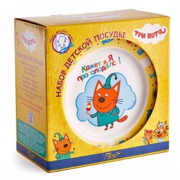 DELTA Набор посуды д/завтрака 3 пр. Три кота. Синий КРС 822