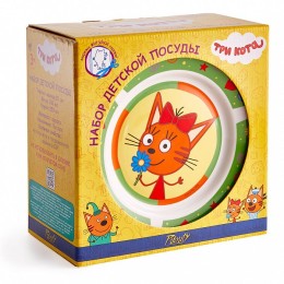 DELTA Набор посуды д/завтрака 3 пр. Три кота. Зеленый КРС 823