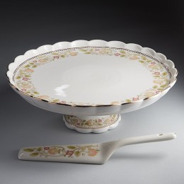 BEATRIX Тортница на ножке Ø29 см с крышкой и лопаткой Оливия МН073X 